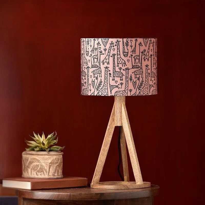 Tall Tales Tripod Fabric Table Lamp - Pink,Brown media 3