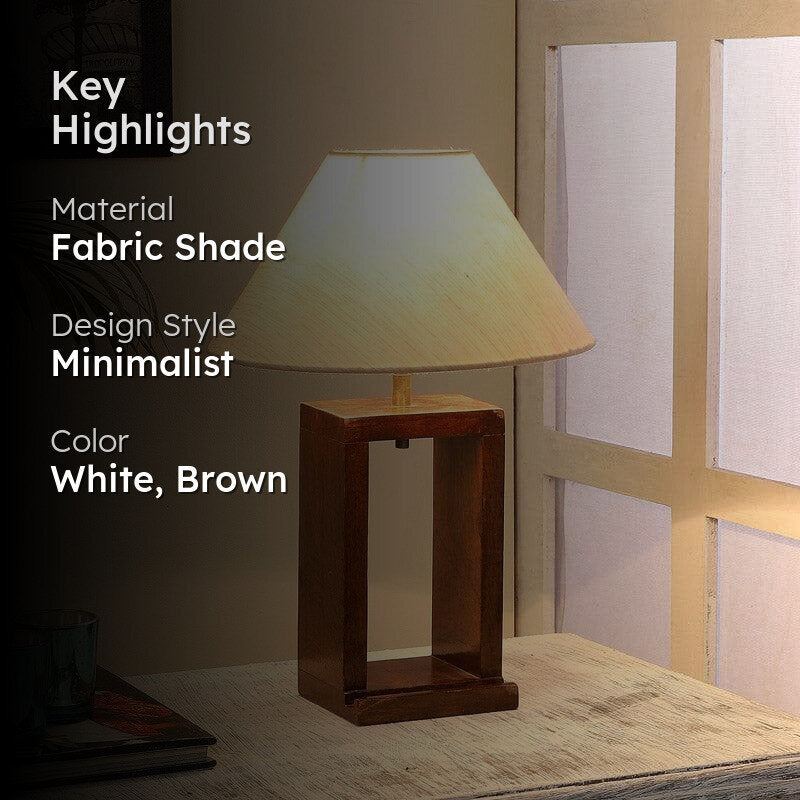 Sandiera Recto Fabric Table Lamp - White,Brown media 2