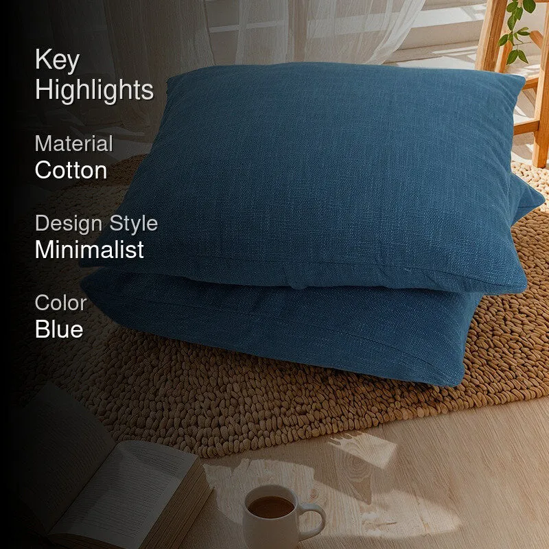 Woven Cotton Cushion Cover Blue - Set Of Two media 2