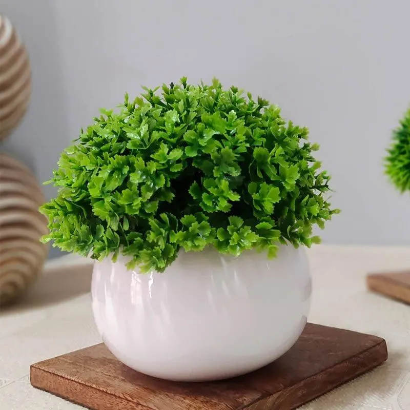Faux Green Bush (9 cms) - Set Of Four media 3