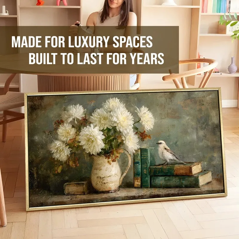 Feathered Tale Canvas Wall Painting With Frame media 5
