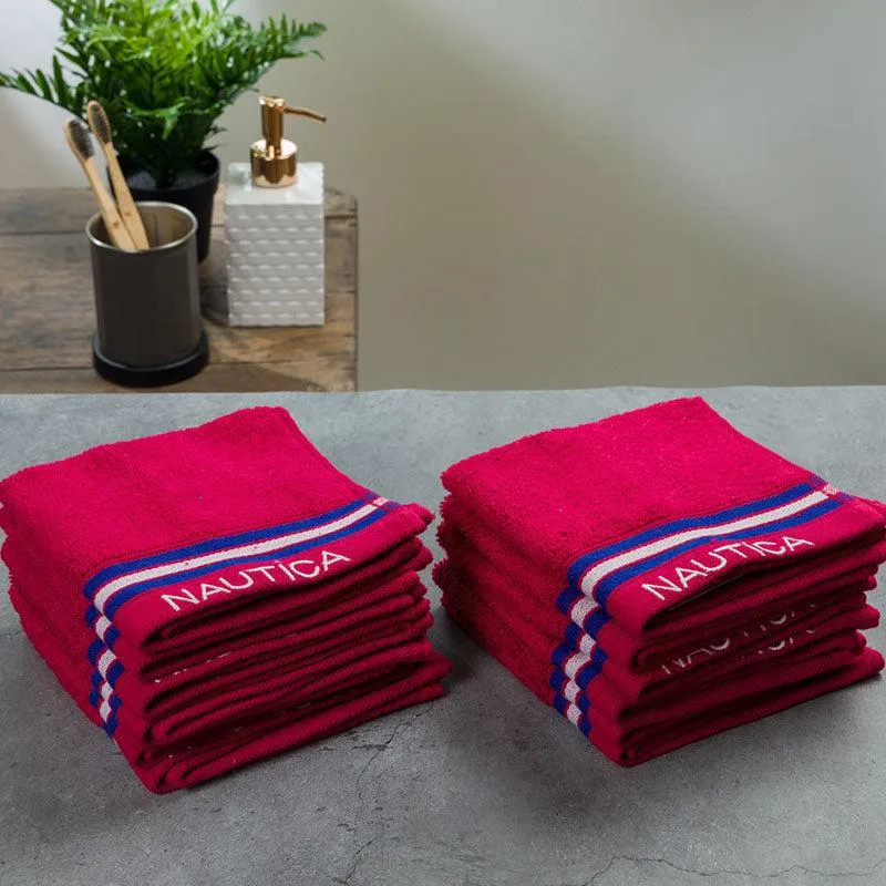 Nautica Dove Down Cotton Face Towel (Burgundy) - Set Of Twelve media 4