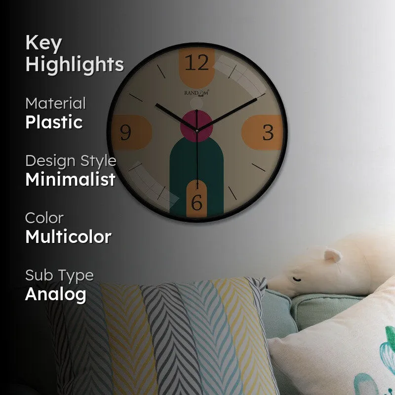 Modernist Round Analog Wall Clock - Multicolor media 2