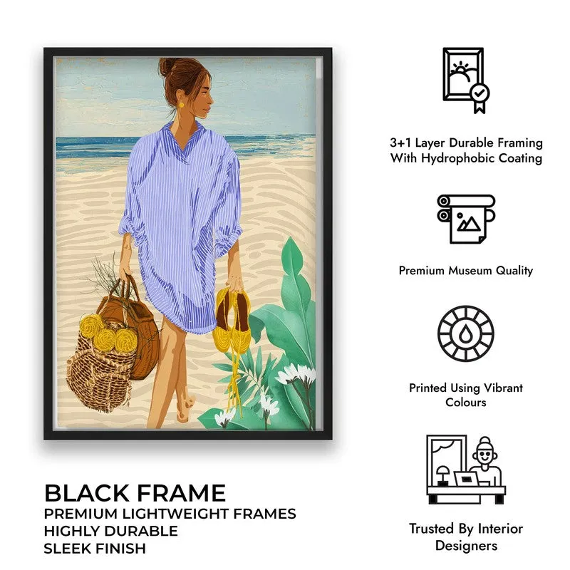 Coastal Escape Canvas Wall Painting - Black Frame media 9