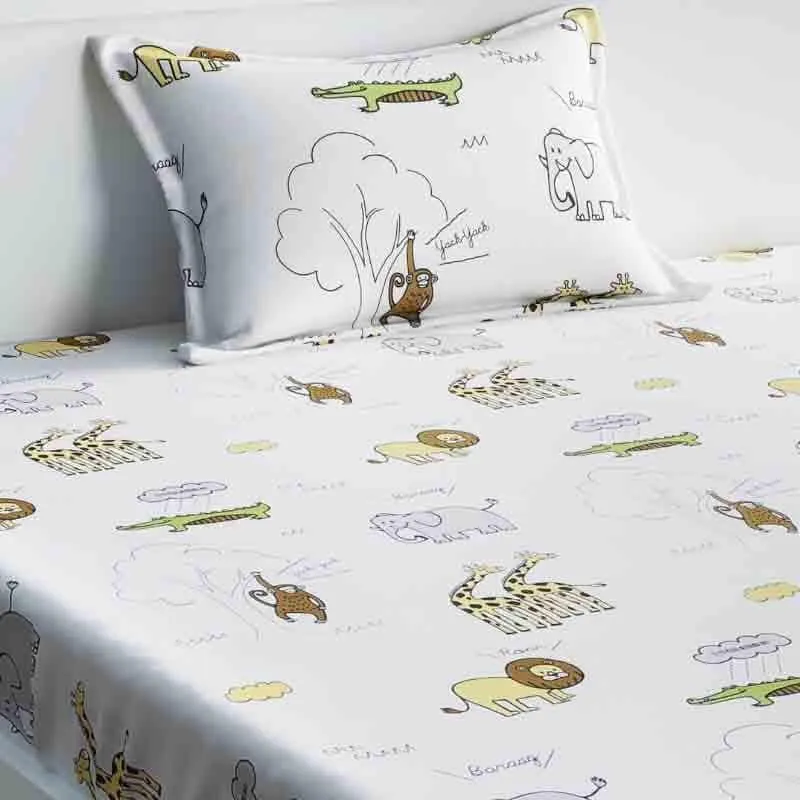 Time for the Animals Cotton Bedsheet - 210 TC media 3
