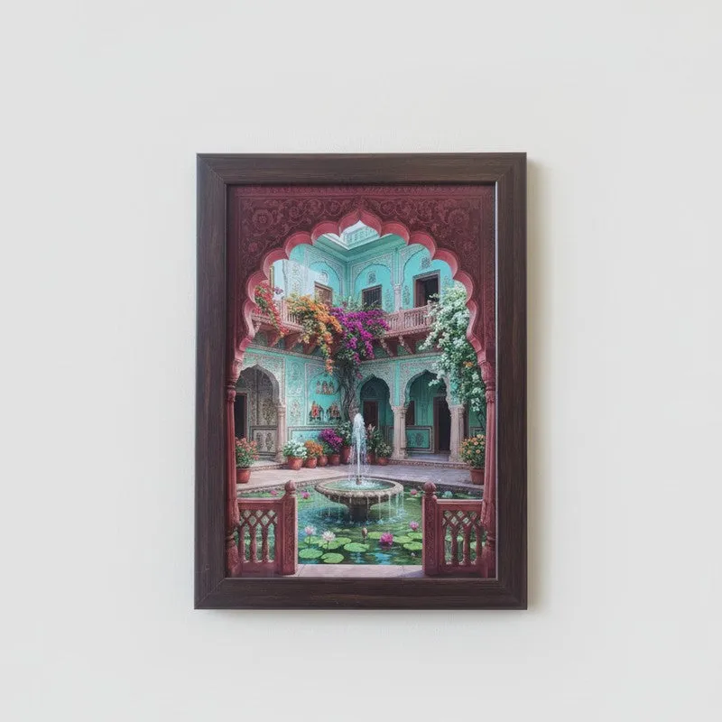Imperial Arch & Pavilion Wall Painting With Frame - Set Of Four media 4