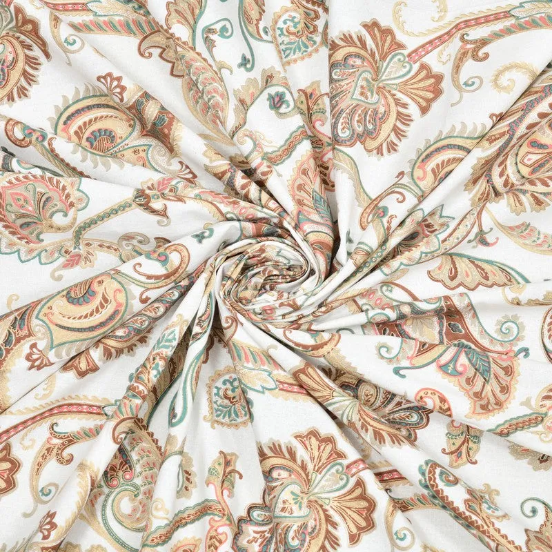 Bloom Cotton Bedsheet (Beige,Brown) - 180 GSM media 8