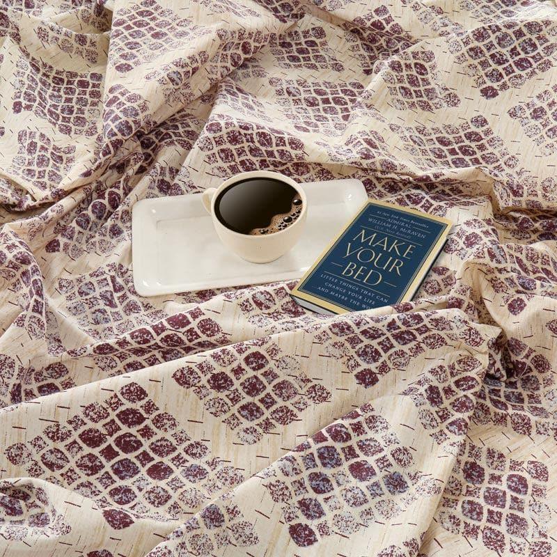Swayam Viola Elegance Cotton Bedsheet (Purple) - 160 TC media 4