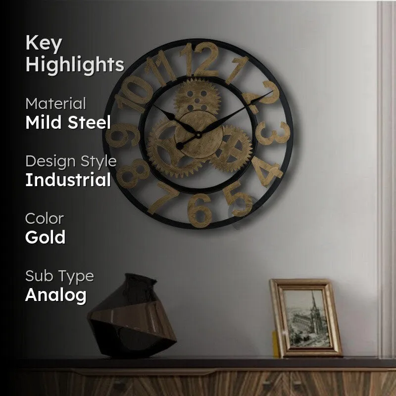 Marker Silent Wall Clock - Gold media 2