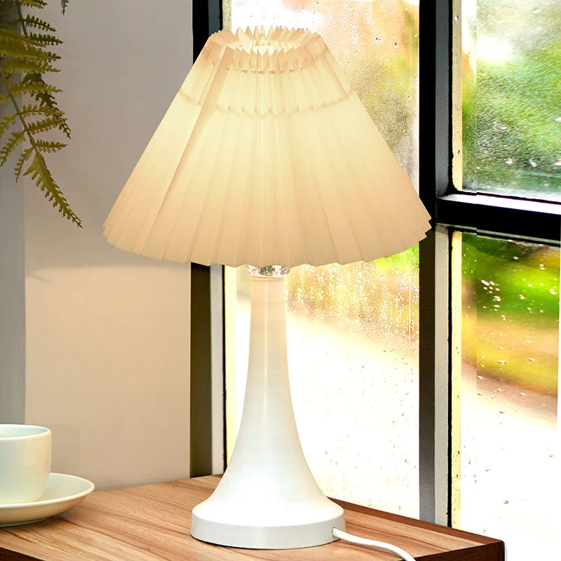 Aneiro French Pleat Metal Table Lamp - Ivory,White media 1