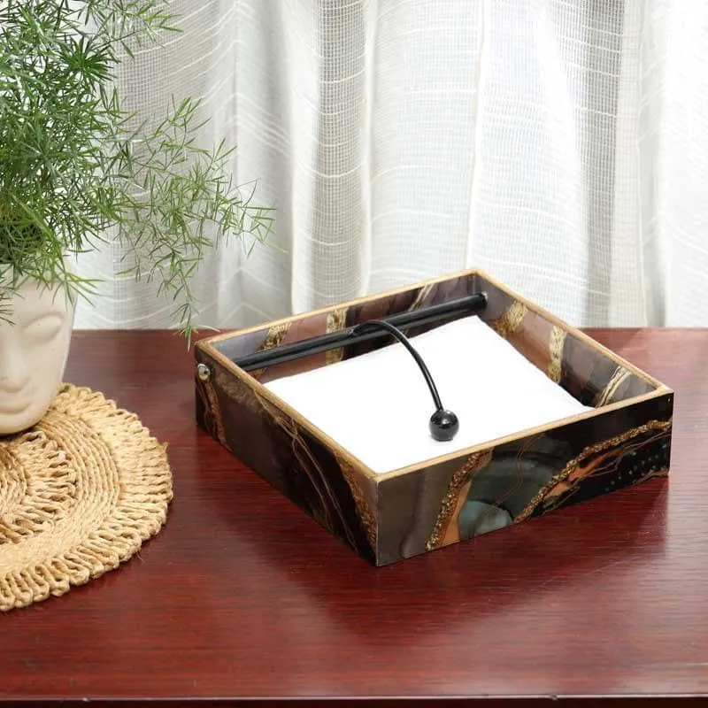 Gold Sand Marble Napkin Holder media 1