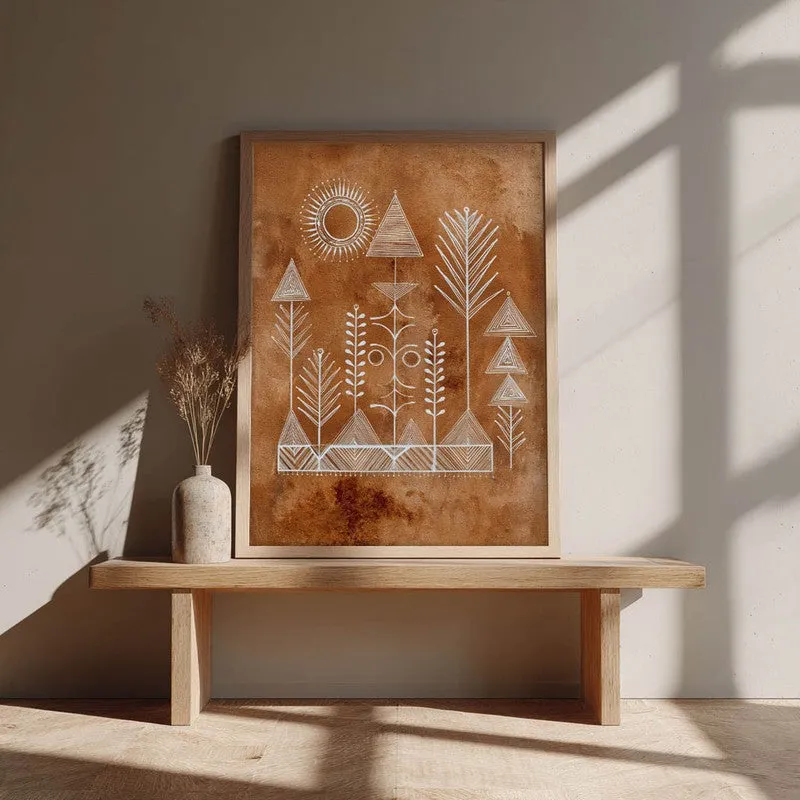 Tribalin Canvas Wall Painting With Brown Frame media 3