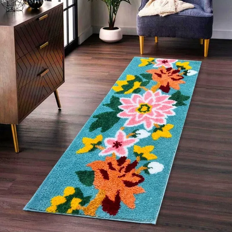 Flora Bloom Micro Fiber Runner Rug media 1