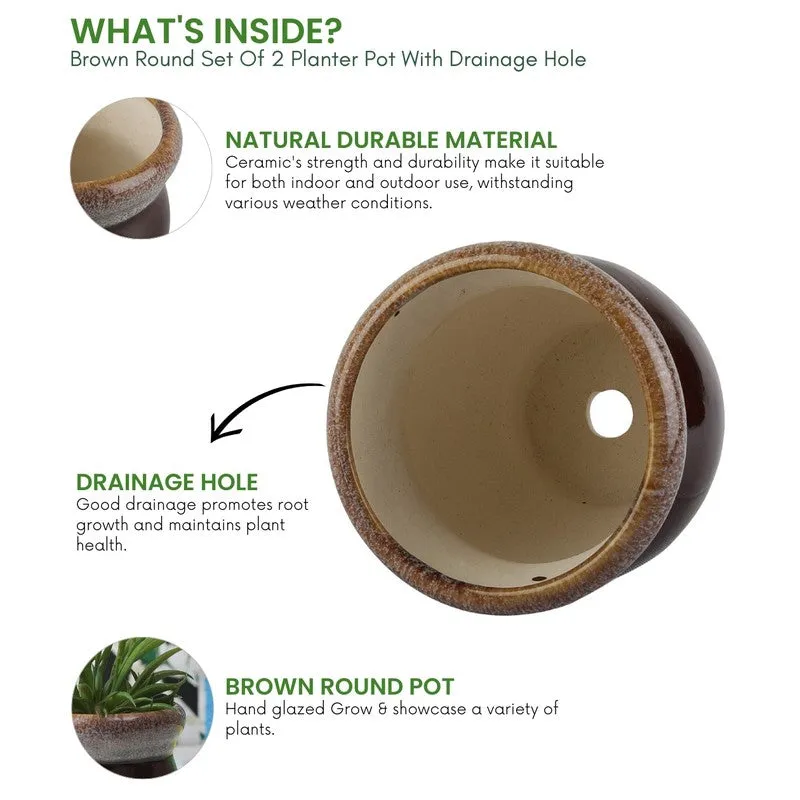 OpulentLeaf Ceramic Planters - Set Of Two media 7