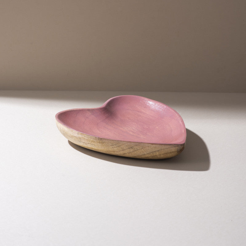 Heart Charm Handcrafted Mango Wood Platter