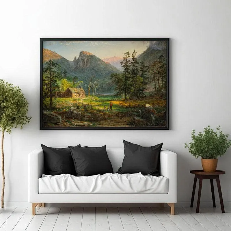 Pioneer's Home Eagle Cliff By Jasper Francis Cropsey - Black frame media 3