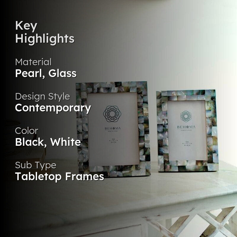 Pearl Perfect Table Photo Frame (Black) - Set Of Two media 2
