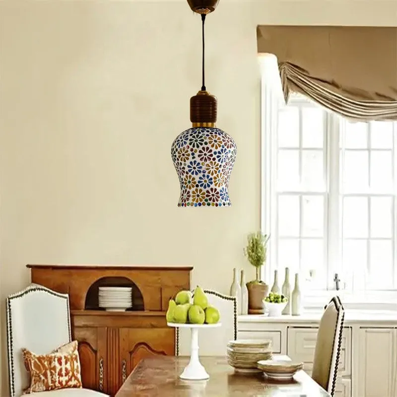Mosaic Fleur Pendant Wooden Ceiling Lamp media 3