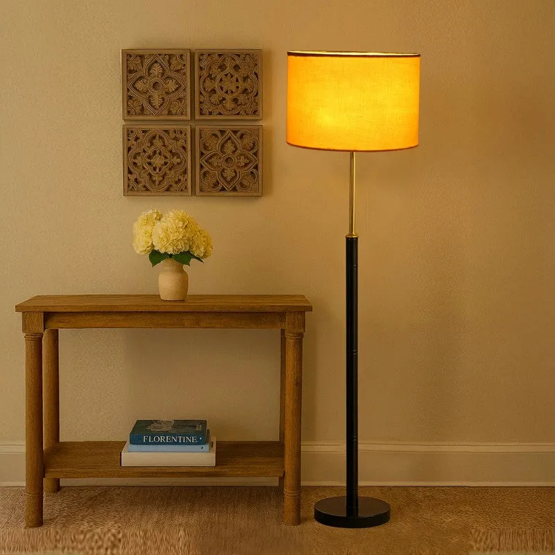Nordic Glow Wooden Floor Lamp - Yellow media 1