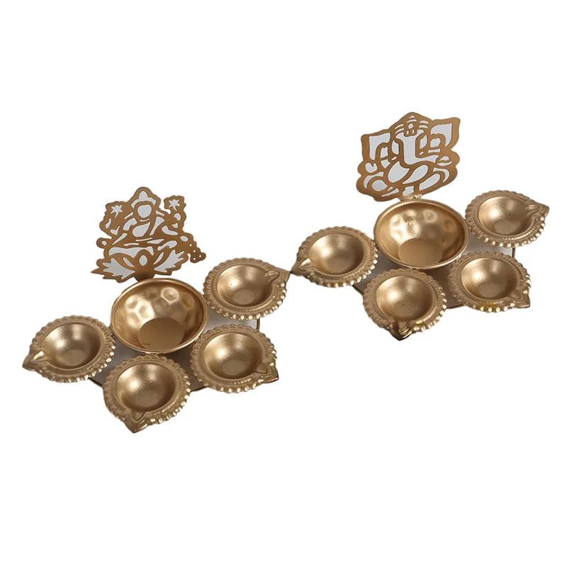 Laxmi Ganesha Tea Light Holder - Set Of Two media 4