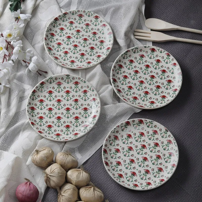 Vintage Petal Dinner Plates - Set Of Four media 1