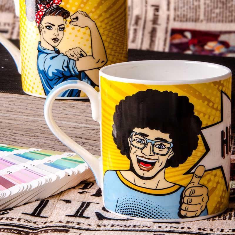 Pop Bone China Coffee Mug (350 mL Each) - Set of Two media 3