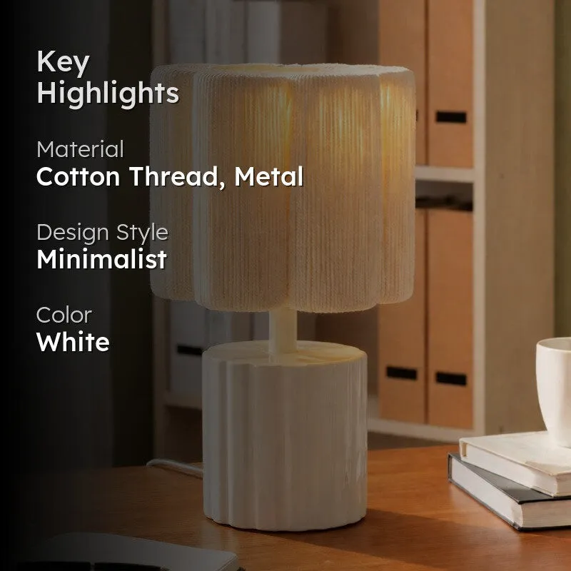 Rowan Designer Cotton Table Lamp - White media 2