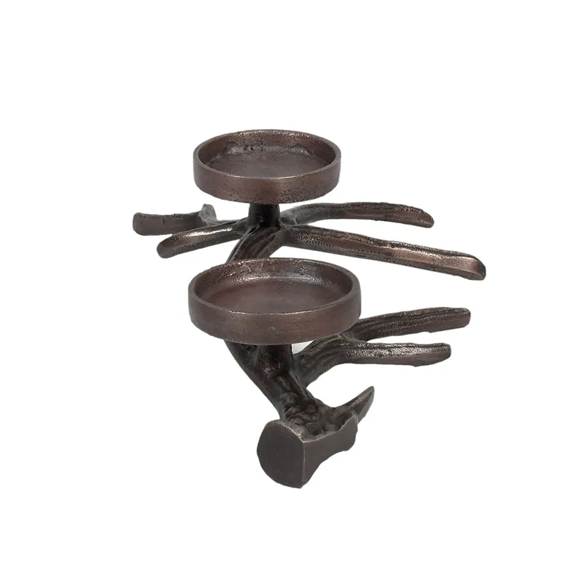 Antler Charm Candle Holder - Black media 4
