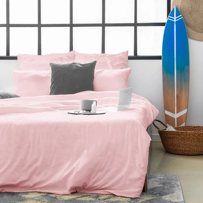 Maison Solid Cotton Pillow Cover (Cameo Rose,200TC) - Set Of Two media 8