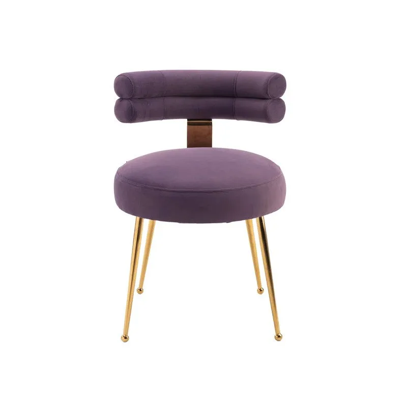 Velmora Metal Accent Chair - Purple media 3