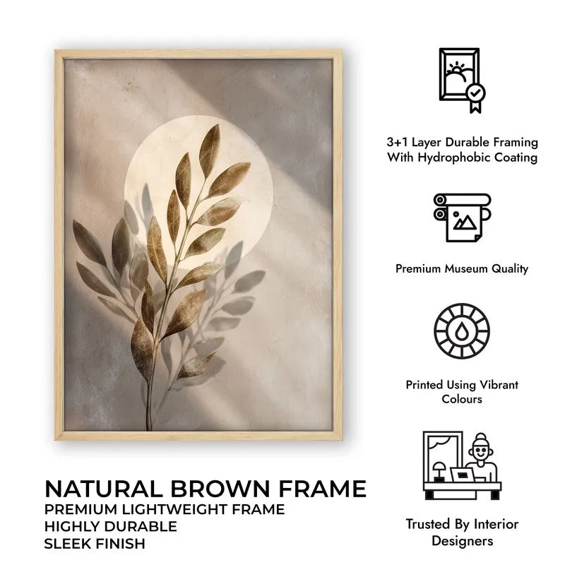 Nature Inspired Botanical Archival Paper Wall Painting With Brown Frame media 7