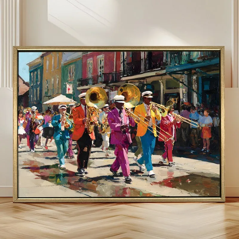 Marching Notes Canvas Wall Painting With Frame media 4