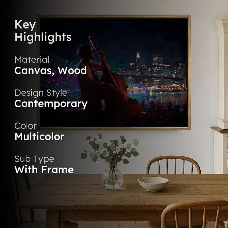 Midnight Bass Canvas Wall Painting With Frame media 2