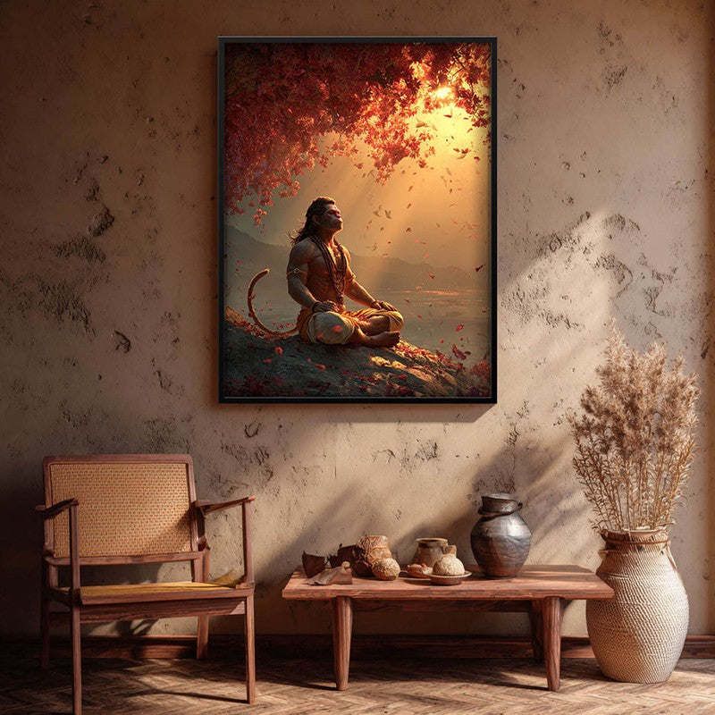 Sri Hanuman Meditating III Archival Paper Wall Art