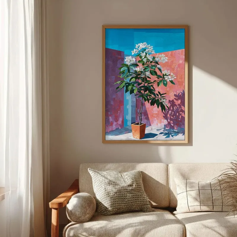 Corner Bloom Canvas Wall Painting - Brown Frame media 6