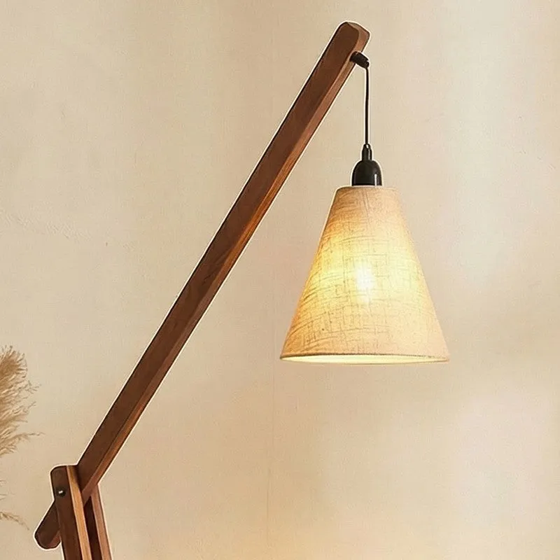 ConicalGlow Wooden Floor Lamp - Brown media 4