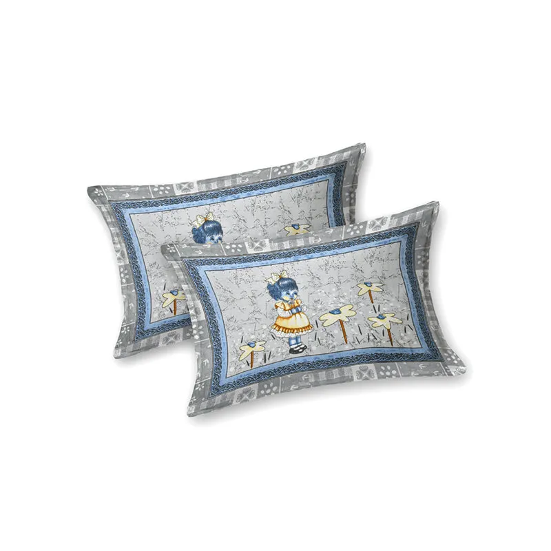 Princess Pets Kids Cotton Bedsheet (Blue) - 140 TC media 5