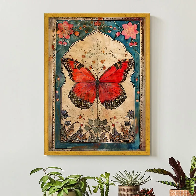 Orange Butterfly Wall Art media 1