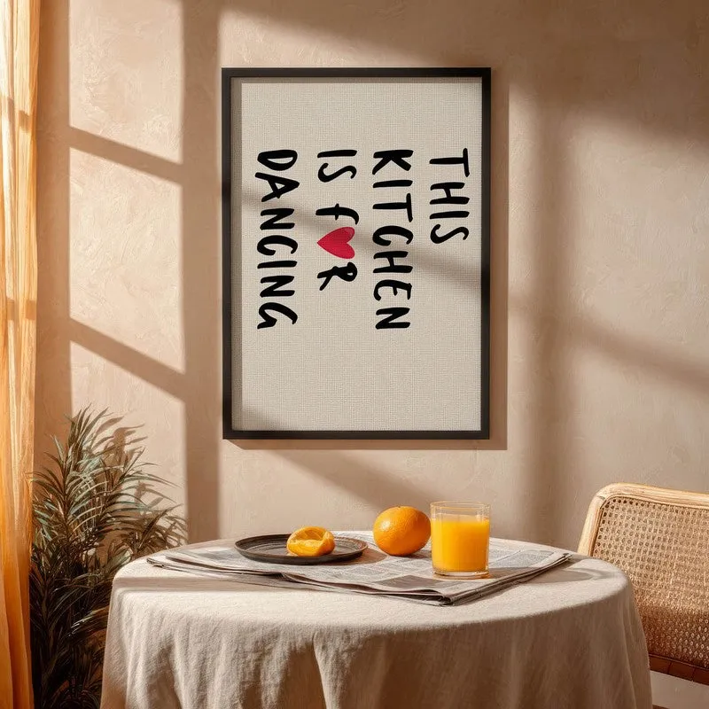 Kitchen for Dancing Archival Canvas Wall Art - Black media 4