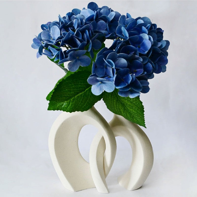Harmony Loop Sculptural Ceramic Vase Set (White) - Set Of Two media 5