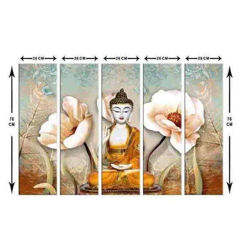 Lord Buddha Wall Art - Five Piece Set media 9