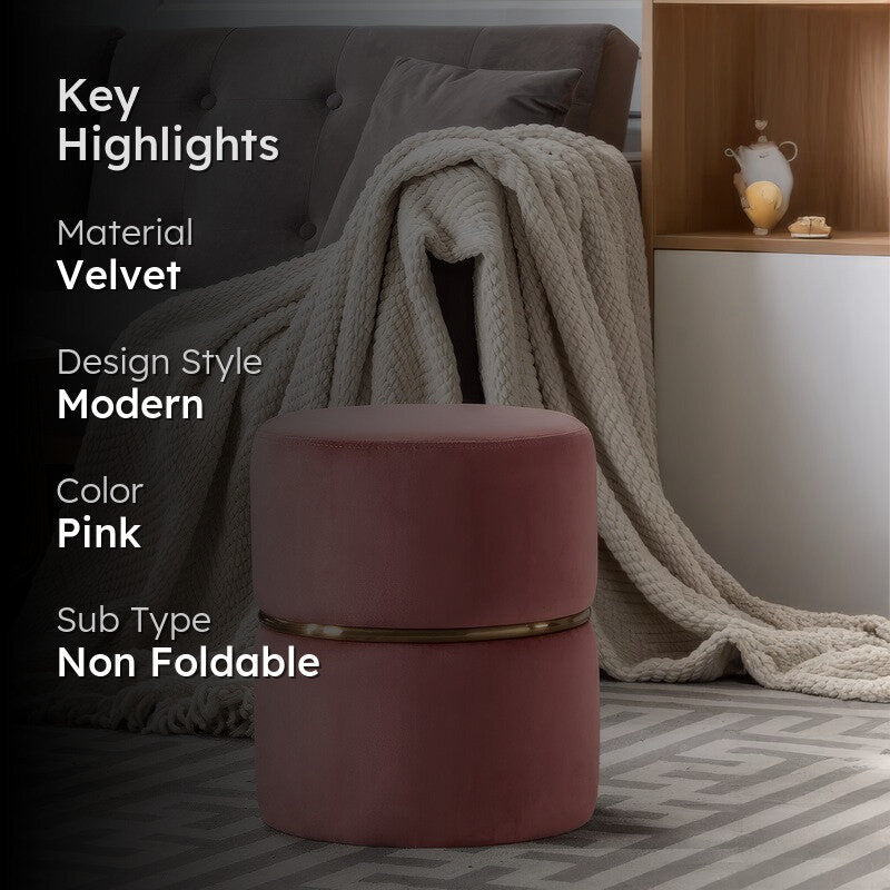Zyvra Softin Ottoman - Pink media 2