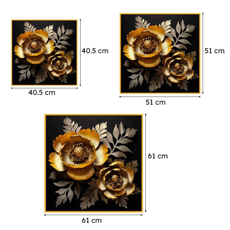 Peony Gild Canvas Wall Art With Frame media 6
