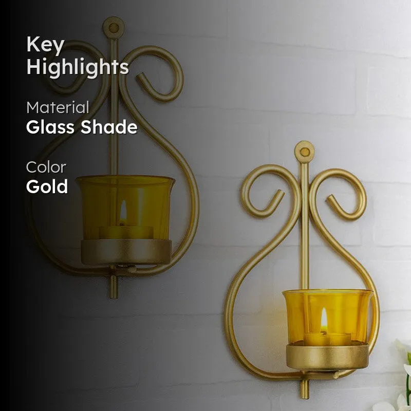Aureate Candle Holder - Golden - Set Of Two media 2