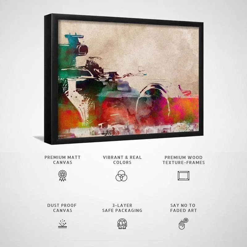 Abstract Fielder Canvas Wall Painting - Black Frame media 5