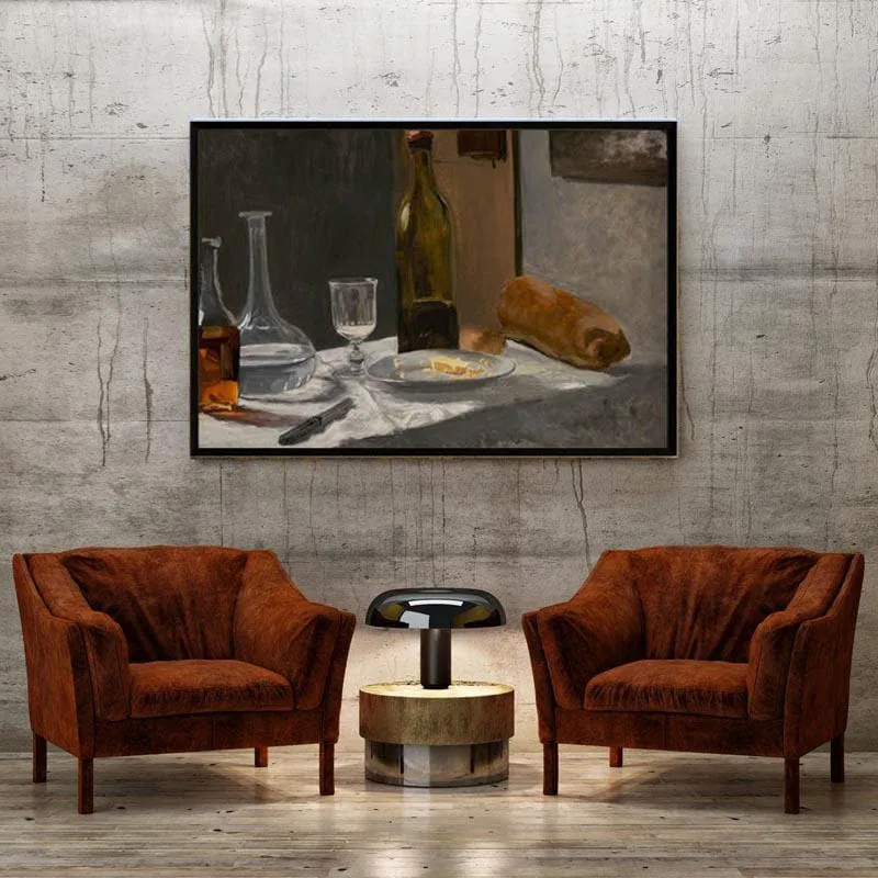 Still Life With Bottle By Claude Monet - Black Frame media 4