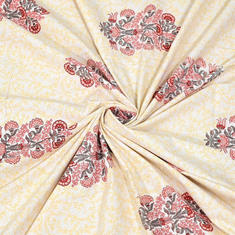 Clothiq Ethnic Cotton Bedsheet (Pink) - 240 TC media 8