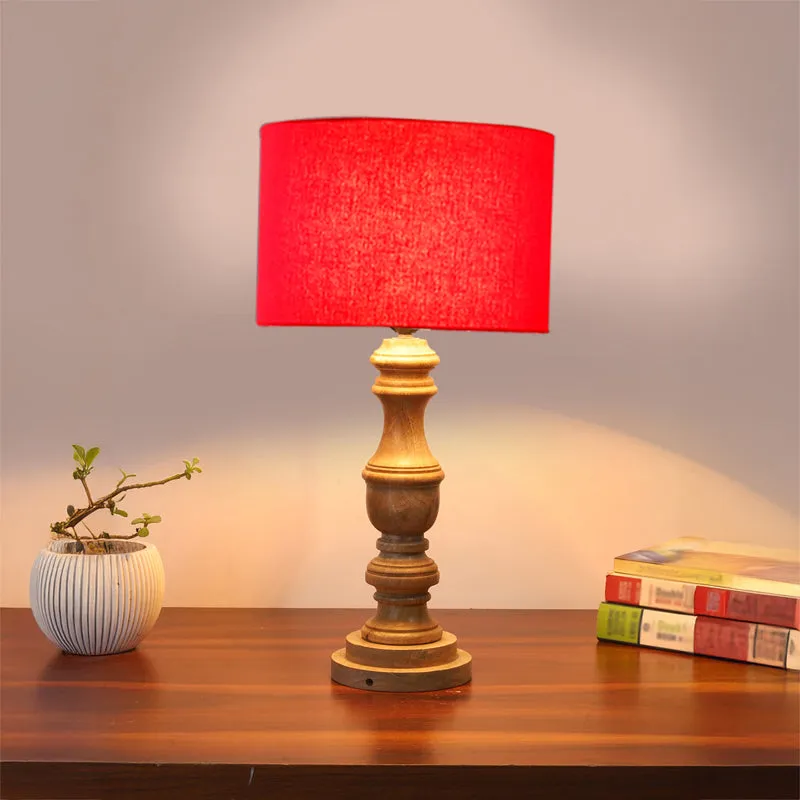 Cotin Carve Wooden Table Lamp - Red media 2