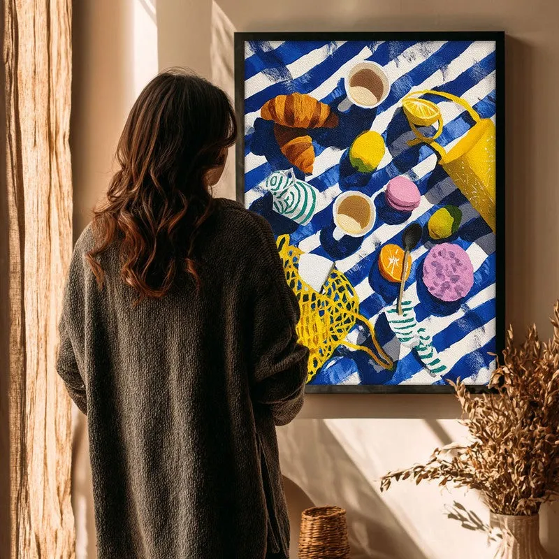 Morning Marina Canvas Wall Painting - Black Frame media 4