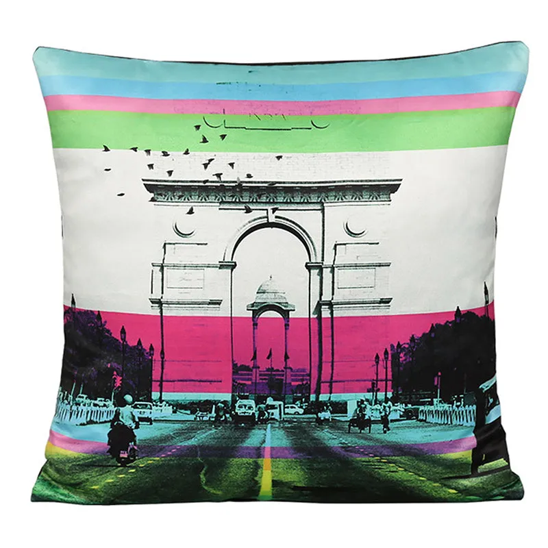 India Circus Desi Pop Printed Satin Cushion Cover - Set Of Five media 4